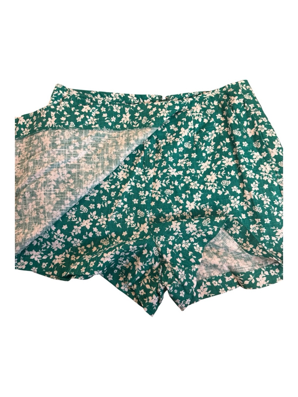 Copper Key Green Floral Wrap Skort Sz XS